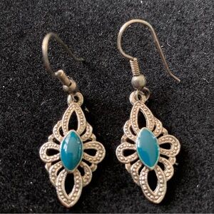 Vintage 90s Silver+Turquoise Earrings
